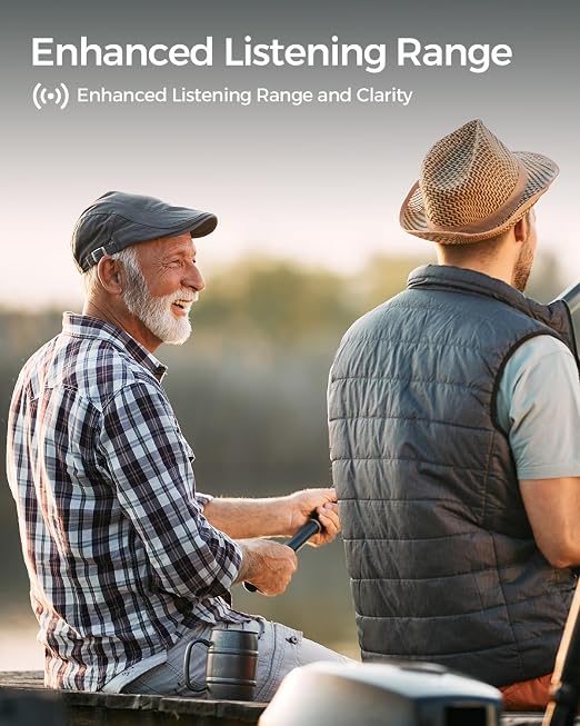Convo Hearing Amplifier for Seniors with Remote Microphone and Noise Cancelling, Rechargeable Personal Sound Devices for TV Listenings