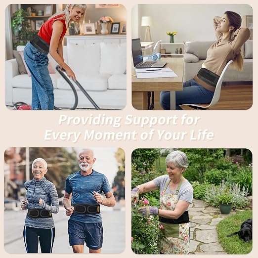 Slim & Narrow Back Brace for Lower Back Pain Women and Men, Lightweight & Thin Back Support Belt for Sciatica, Herniated Disc Relief, Breathable Lumbar Support Belt with Dual Adjustable Compression-S/M