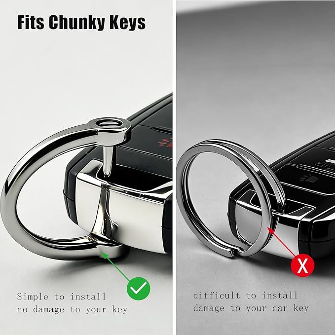 Keychain Carabiner Clip,Heavy Duty Belt Loop Car Key Ring Holder | Durable metal build, mens EDC accessory, 4 key rings, secure locking D-ring, fits belt loops, holds home, car key fobs