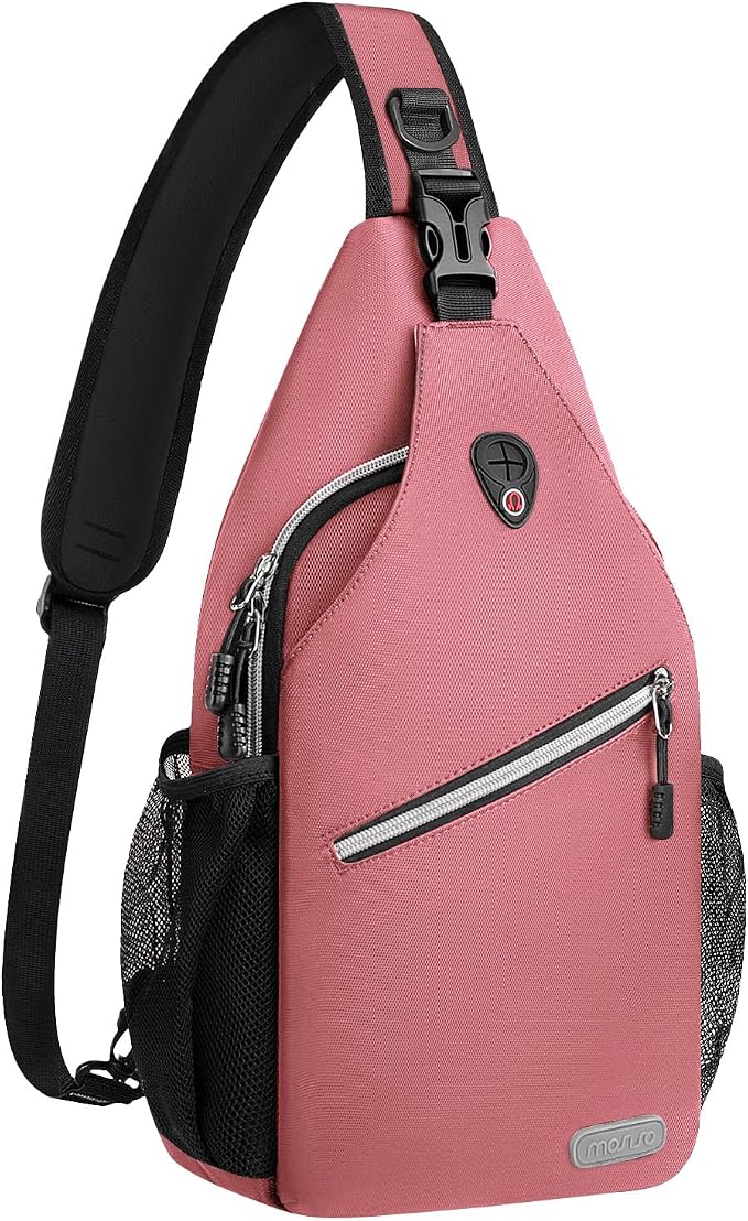 MOSISO Small Sling Bag for Men, Crossbody Shoulder Chest Daypack Bag | Sling Backpack for Casual Travel Hiking