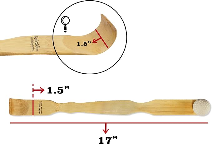 BambooMN 17 Inch Bamboo Wooden Back Scratchers Bongers for Itchy Stress Relief, 10 Units