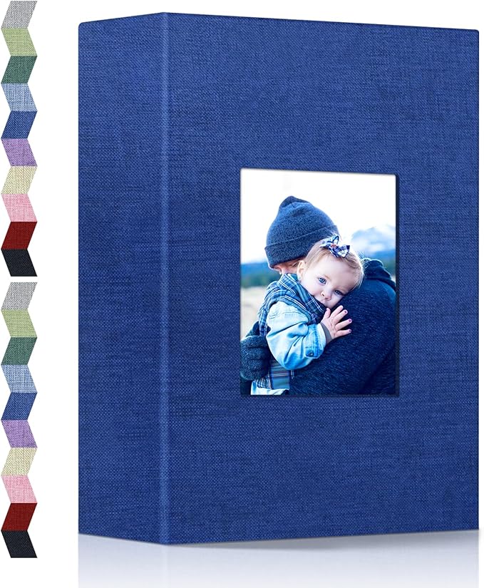 popotop Photo Album 4x6-200 Photos Photo Books with 200 Horizontal Pockets,Linen Cover Albums for Family Wedding Anniversary Baby Vacation Pictures