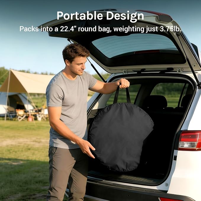 WolfWise Pop Up Shower Tent for Camping Essentials, Compact & Lightweight | Portable Instant Changing Tent with Window & Carry Bag, Privacy Dressing Room Bathroom for Outdoor, 6'3"/6'11" H