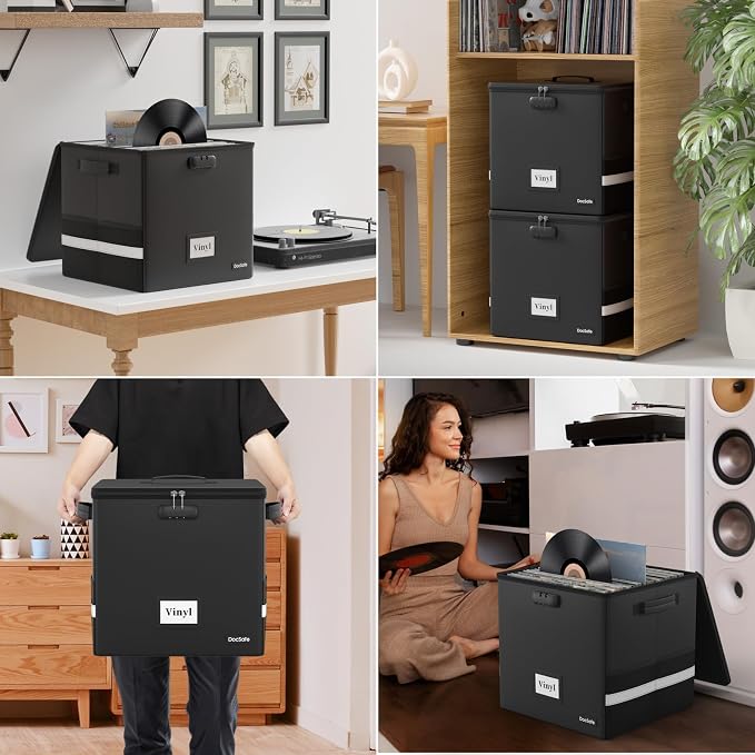 DocSafe 5200°F Large Fireproof＆Wate-Resistant Document Bag, Vinyl Record Storage Box with Lock