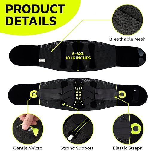 aoFIT Back Brace for Lower Back Pain Relief with 360-Degree Biochemical Hug Support, Back Support Belt for Men and Women, Soft Breathable Fabric Lumbar Support for Herniated Disc, Sciatica S