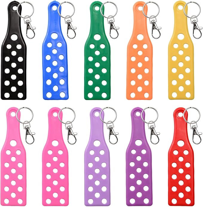 20 Pcs Shoe Charm Keychain Holder 10 Colors | Silicone PVC, Luggage Tag Hole, Key Ring Decoration