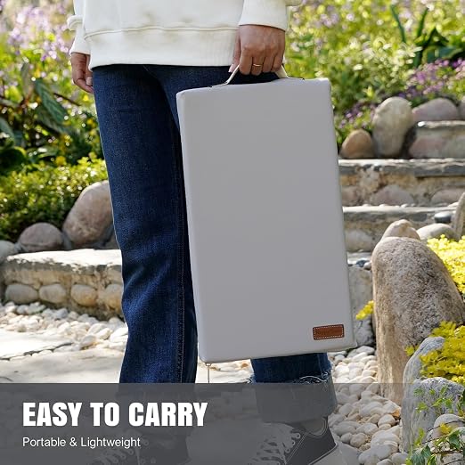 HappyPicnic Waterproof Garden Kneeling Pad, 2in Thick, Grey, 1 Pack | Soft High-density Foam knee support, with Handle, Easy to Clean, Non-slip, for Gardening, Yoga, Prayer, Housework, Exercise