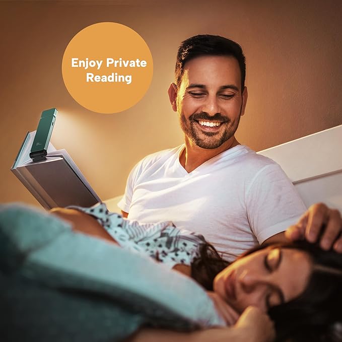 86lux Book Light, Rechargeable Reading Lights for Books in Bed, Ultralight Clip-on LED Bookmark Lamp with 3 Amber Colors & Stepless Dimming for Night Reading for Book Lovers, Kids,Hunter Green