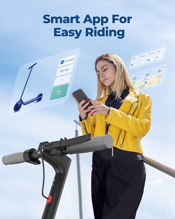 VOLPAM Electric Scooter, 350W/500W Powerful Motor, 8.5"/10" Solid Tires, 19/22Mph, 28/23/21/16 Miles Max Range, Dual Braking