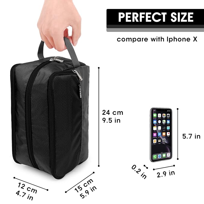 WANDF Travel Toiletry Bag for Men, Small Dopp Kit for Toiletries | Water-Resistant Fabric, Travel Bag for Toiletries, Compact Storage, Shaving Accessories, Weekend Trips