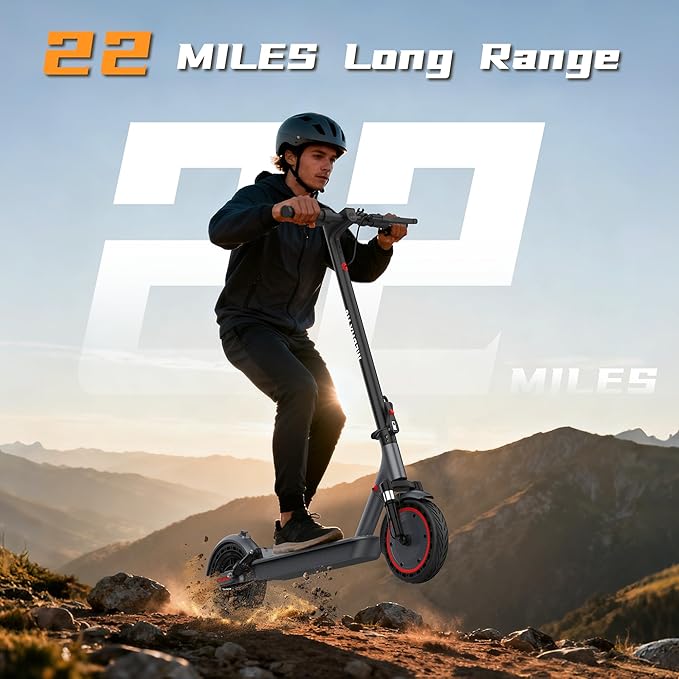 Electric Scooter, 10"/8.5" Solid Tire, 500W/350W Powerful Motor & 19/22 MPH Top Speed, 28/25/22/16 Miles Long Range, Folding E Scooter with Dual Braking for Teens and Adults