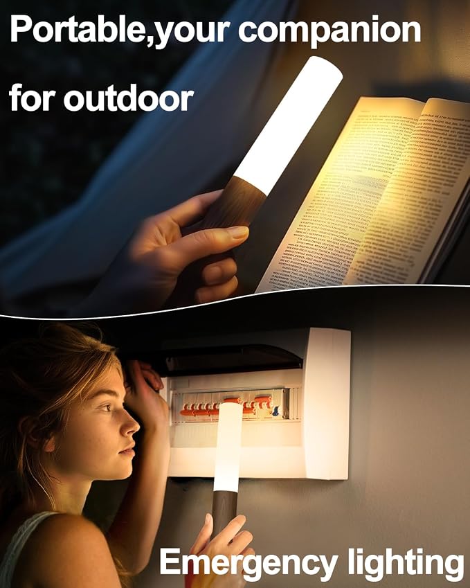 Motion Sensor Light Indoor, 2200mAh Rechargeable Wall Sconce | Battery operated wall lights magnetic night lights wooden wall decor for stairways, hallways, bedrooms and picture lighting