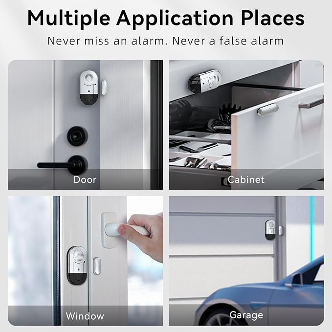 Sanjie Door Window Alarms - 5 Pack,125dB,Volume Control,Window Door Open Alarm Sensors for Kids Safety/Dementia/Pool,Wireless Sensors Keep Your Home Security,Easy to Install,Long Battery Life