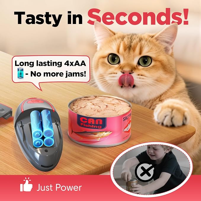 Electric Can Opener Fits Almost All Can Sizes for Seniors with Arthritis, Hand Held Battery Operated Can Opener with Smooth Edge, Food Safe Kitchen Gadgets Automatic Can Opener for Kitchen
