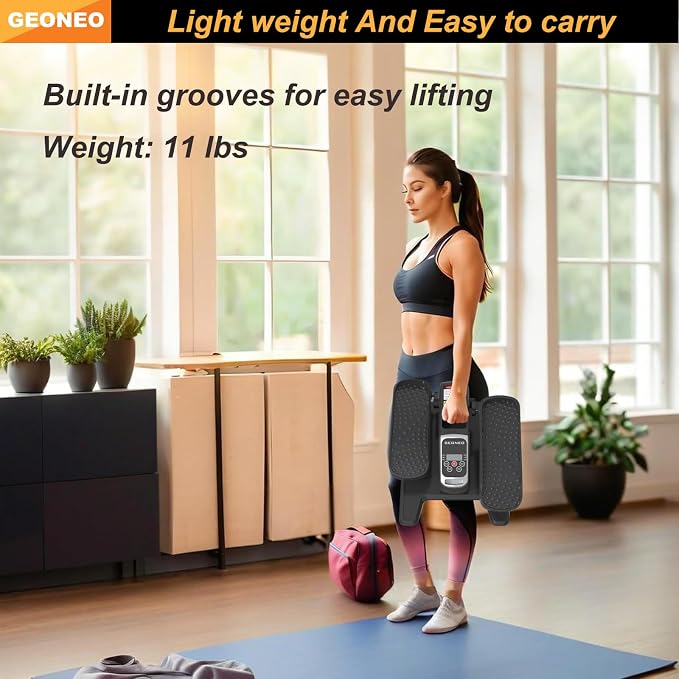 Under Desk Elliptical Machine, Electric Elliptical Exerciser for Senior, Quiet & Small Electric Seated Pedal Exerciser for Home with Monitor, Remote Control & 12 Adjustable Speeds