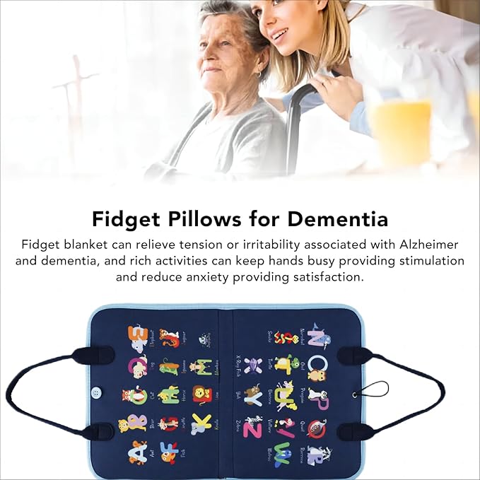 Dementia Products for Elderly, Busy Blanket for Dementia Patients, Alzheimers Activities for Seniors, Gifts for Adult Dementia Patients, Dementia Therapy Aid Fidget Blanket Product, Elderly Gifts