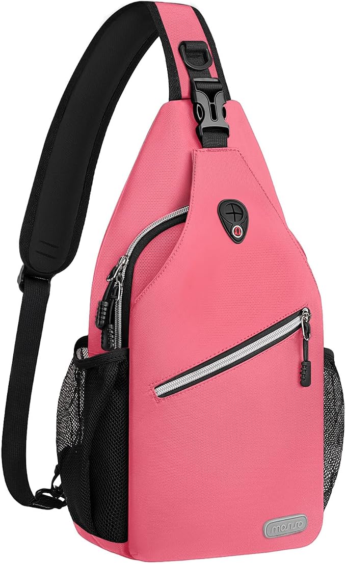 MOSISO Small Sling Bag for Men, Crossbody Shoulder Chest Daypack Bag | Sling Backpack for Casual Travel Hiking