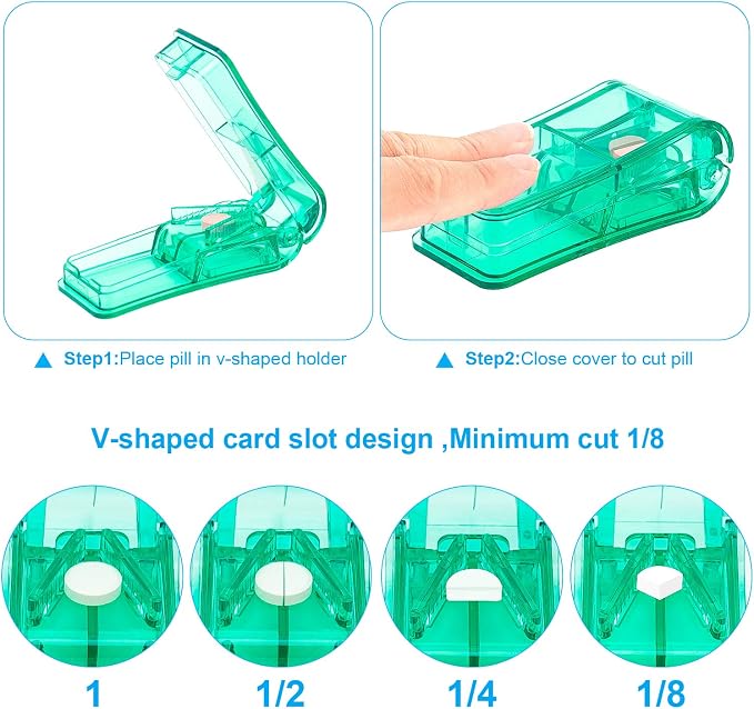 AVIDACE 2PCS Pill Cutter, Professional Pill Splitter for Cutting Small Pills or Large Pills in Half
