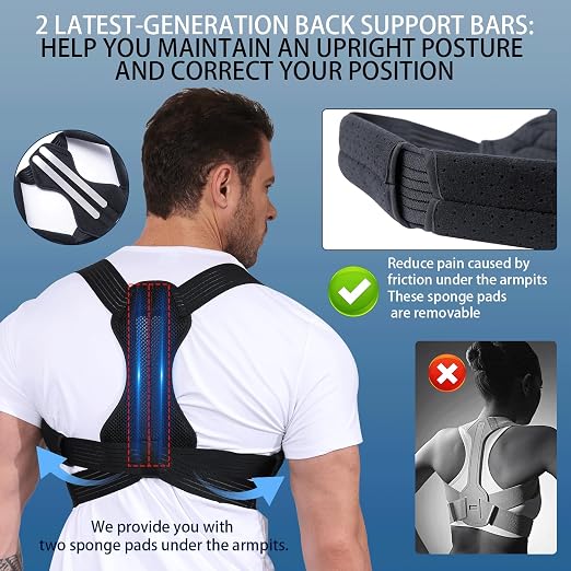 Posture Corrector for Men and Women, Adjustable Back Brace for Back, Neck and Shoulder Pain Relief, Back Support for Posture Improving Scoliosis, Hunchback, Hump, Thoracic, Spine Corrector (X-Large)