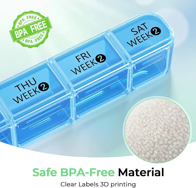 Daviky Monthly Pill Organizer 28 Day, 4 Week Pill Box with Removable Weekly Trays, Large BPA-Free Pill Organizer for Vitamins, Supplements and Medication, Travel Pill Case with Storage Box, White