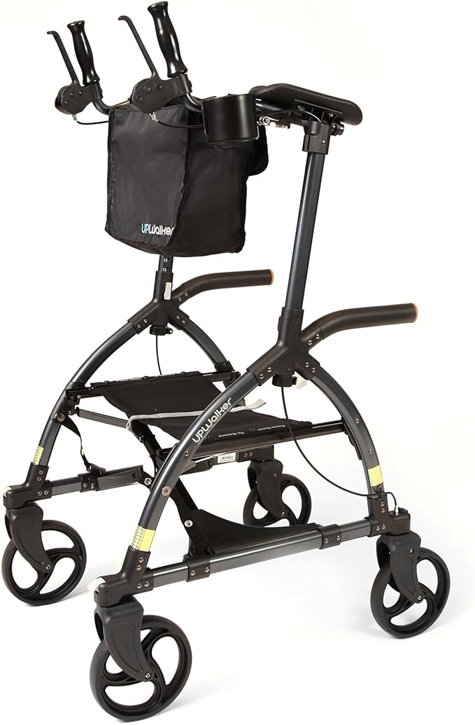 Journey UPWalker Large – The Original Upright Walker – Premium, Lightweight Adjustable Upright Rollator Walker with Seat for Adults, Seniors & The Elderly