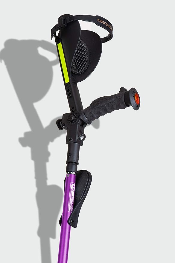 Ergobaum 7G by Ergoactives. 1 Pair (2 Units) of Ergonomic Forearm Crutches - Adult 5' - 6'6'' Adjustable (Purple)