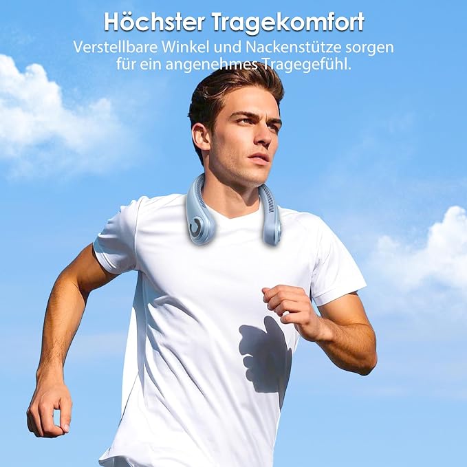 Portable Lightweight Neck Fan with Neck Support, Birthday Gifts for Men Women Dad Mom, Rechargeable Personal Wearable Cooling Neck Fans for Hot Flashes, Disneyland, Travel, Camping Essentials