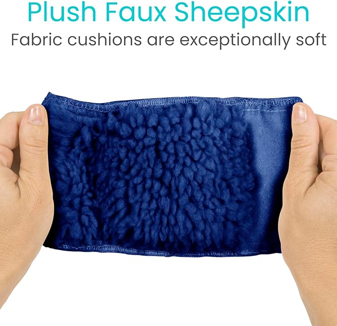 Vive Walker Handle Cushions (2-Pack) Extra Soft Sheepskin Grips - Padded Hand Cover Accessories for Folding Rolling Wheelchair, Rollator Handle, Senior, Elderly Grippers - Foam Padding for Disability