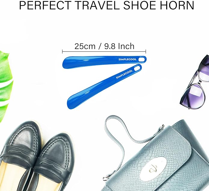 SIMPLECOOL Plastic Shoe Horn, Portable Travel Shoe Horns. Durable Shoe Spoon Shoe Helper for Men Women Seniors Kids.