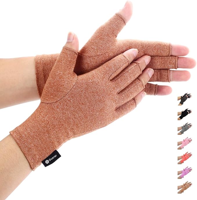 Duerer Arthritis Gloves Women Men, Carpal Tunnel, Rheumatiod, Tendonitis, Fingerless Hand Thumb Compression Gloves