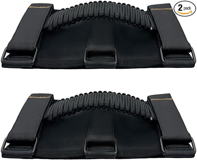 2 Pack Paraocrd Roll Bar Grab Handles for Jeep Wrangler Accessories | CJ YJ TJ JK JL LJ JLU JKU Sahara Freedom Rubicon, Gladiator JT (1955-2023 Modle), Upgrade Strong Metal Buckle, Non-Deformable