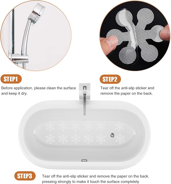 Bathtub Stickers Non-Slip, 36 PCS Safety Shower Treads Adhesive Appliques with Premium Scraper
