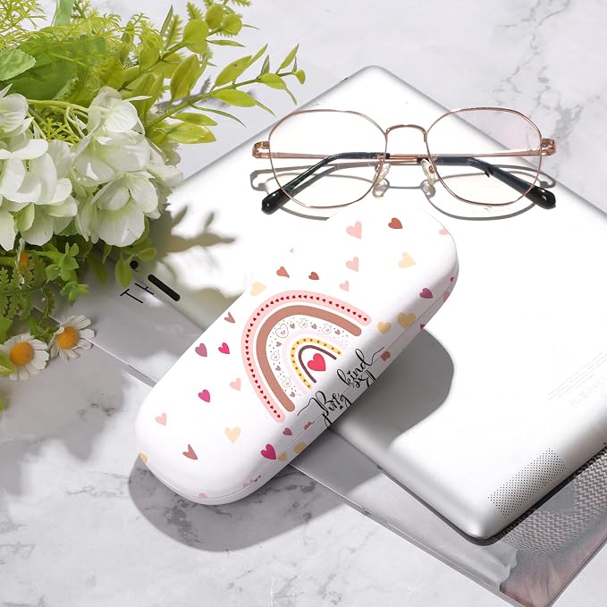 Glasses Case Hard Shell,Portable Protective Eyeglasses Case, Eyeglass Holder Box with Cleaning Cloth, for men women