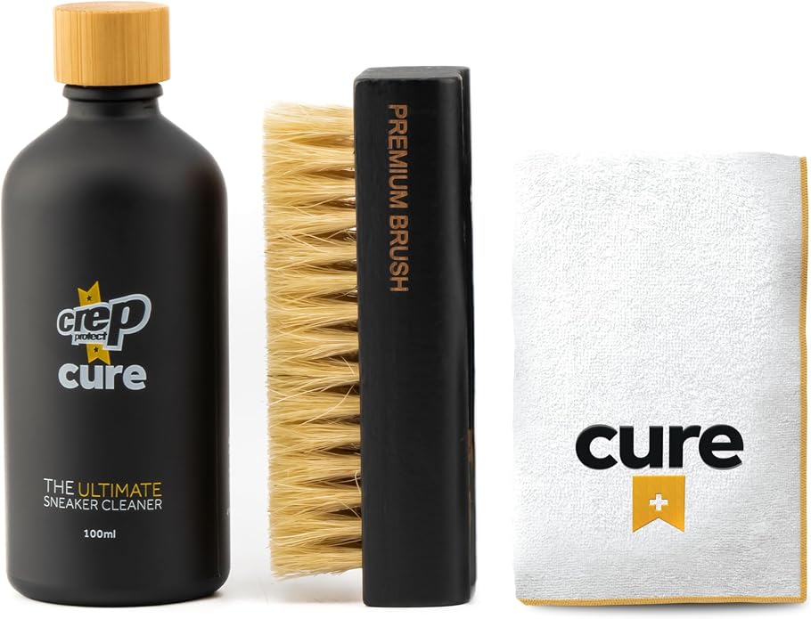 Crep Protect Sneaker Cleaner Kit - Deep Cleaning Shoe Cleaner for White Shoes, Leather, Suede, Nubuck & Canvas | Brush, Solution & Microfiber Cloth Included