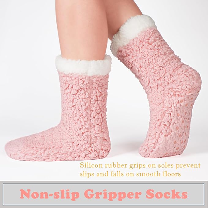 cosyone1997 Women's Fuzzy Slipper Socks with Non-slip Grippers, Cozy & Unique Gifts