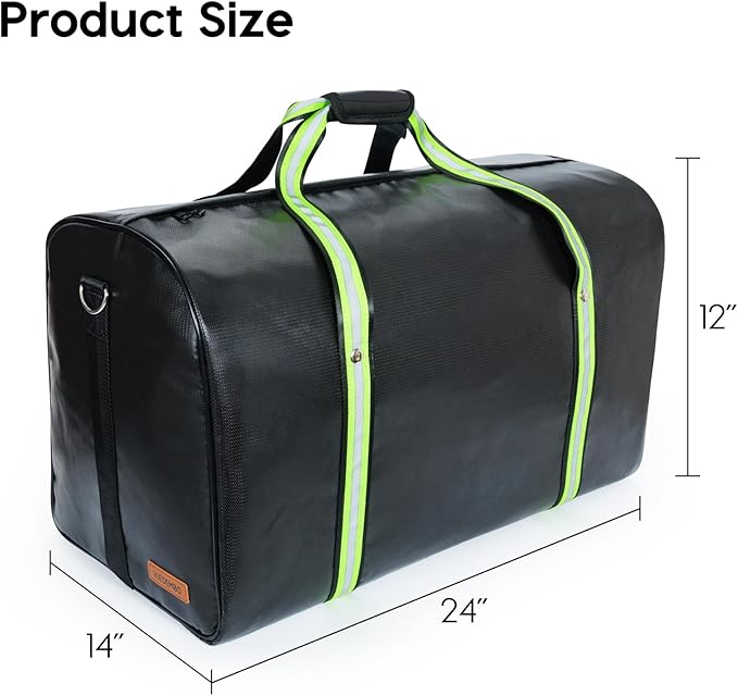Viesembo Large Fireproof Document Bags, Fire Proof Safe For Home Documents | Waterproof, 24x14x12 In, Travel Duffel Bag, Lithium Battery Storage,Document Organizer, For Cash