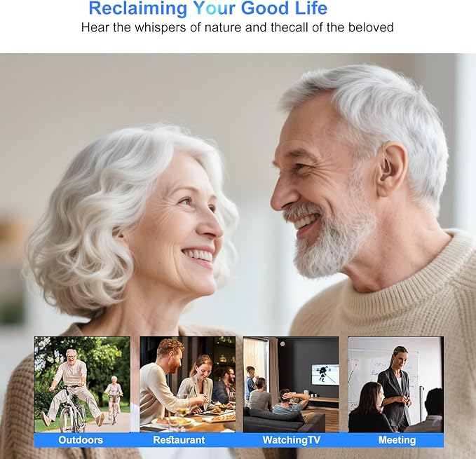 Rechargeable Hearing Aids, 16-Channel Digital OTC Hearing Aid for Seniors with Noise Cancelling and Volume Control, Amplifier for Adults Mild to Moderate Hear Loss, Portable Behind-the-Ear Aid