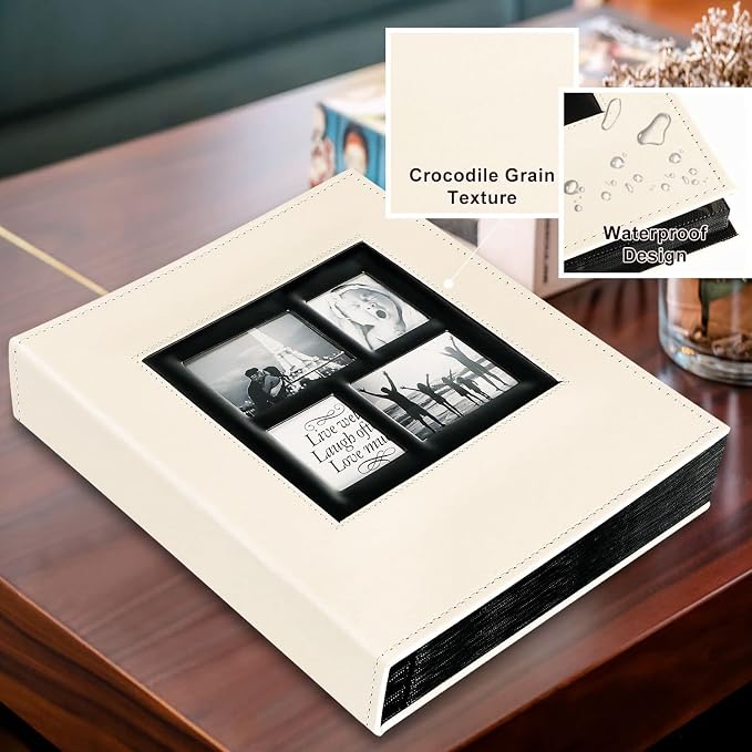 Ywlake Photo Album 4x6 500 Pockets Photos, Extra Large Capacity Family Wedding Picture Albums Holds 500 Horizontal and Vertical Photos Beige