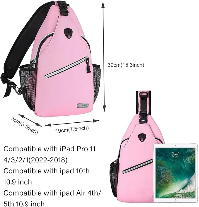 MOSISO Small Sling Bag for Men, Crossbody Shoulder Chest Daypack Bag | Sling Backpack for Casual Travel Hiking