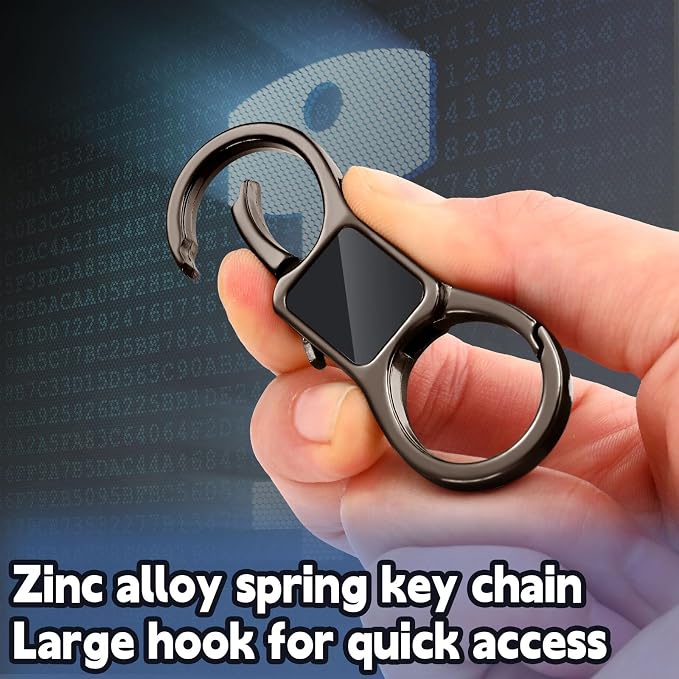 Yaocom 2 Pcs Keychain Quick Release Spring with 8 Stainless Key Rings and 4 D Rings Detachable Car Key Chain Spring Clip