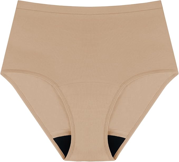 AIRCUTE Washable Urinary Incontinence Protective Underwear for Women Leak Proof Absorbent Reusable Panties 60ML 1 Pack (Sandy, X-Large)