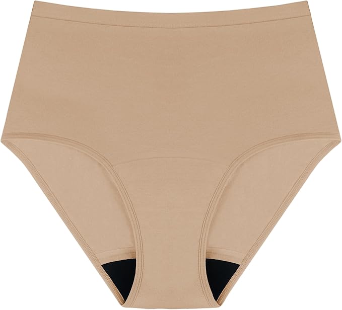 AIRCUTE Washable Urinary Incontinence Protective Underwear for Women Leak Proof Absorbent Reusable Panties 60ML 1 Pack (Sandy, 2X-Large)