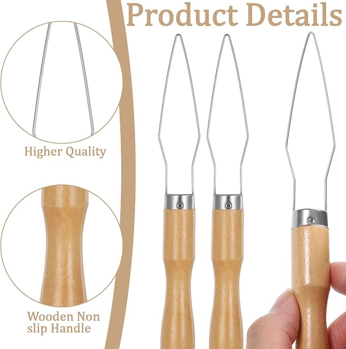3 Pcs Easy Button Hook Comfort Wide Grip Button Assist Device Buttons Helper Tool with Easy Grip Wooden Handle Buttons Hook Assist Device for Limited Dexterity Caused