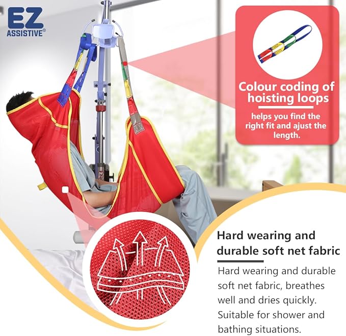 Universal Full Body Patient Lift Sling for Patient Lift or Transfer, Lift Sling with Mesh Fabric Suitable for Bedridden,Elderly or Disabled to Bathing