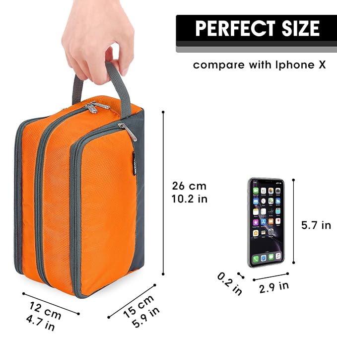 WANDF Travel Toiletry Bag for Men, Small Dopp Kit for Toiletries | Water-Resistant Fabric, Travel Bag for Toiletries, Compact Storage, Shaving Accessories, Weekend Trips