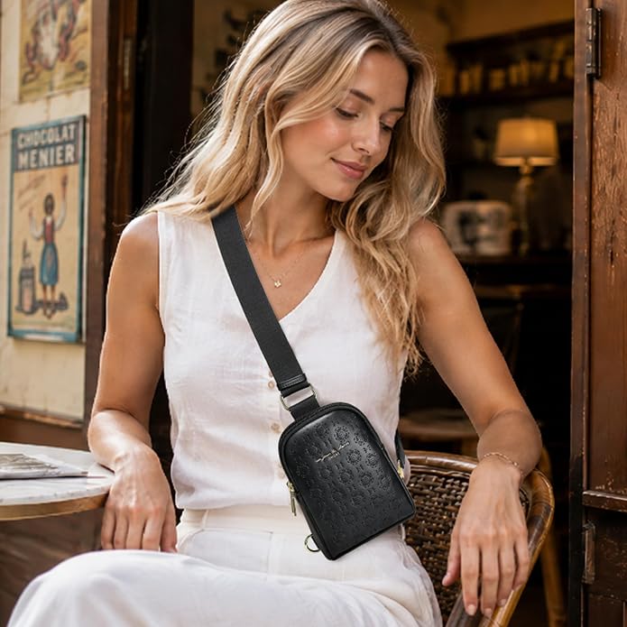 Lightweight Small Crossbody Sling Bag for Women | Mini Travel Purse,Multi-pocket with Card Slots,Durable Vegan Leather,Everyday Carry