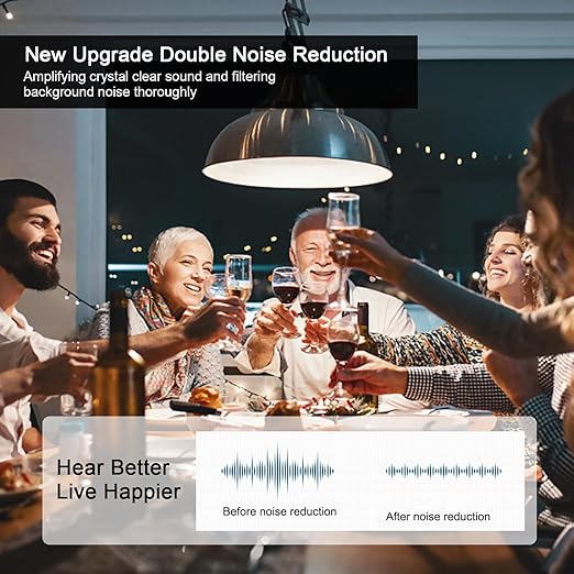 True Hearing Aids for Seniors Not Amplifier- Noise Cancelling, Rechargeable & Invisible with Magnetic Charging Box