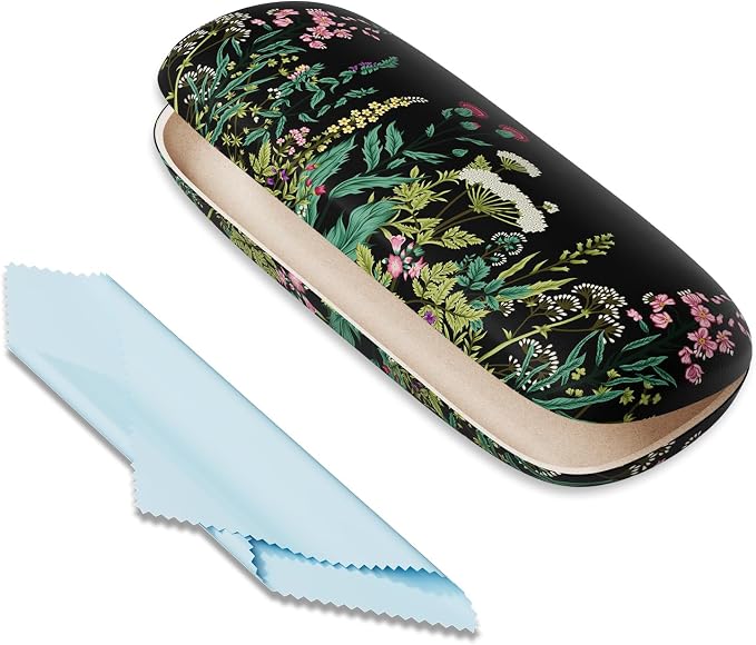 Eyeglasses Case, Portable Hard Shell Protective Case for Glasses, Eyeglass Holder Box for Women with Cleaning Cloth
