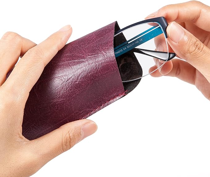 TRIUMPH VISION 3 Pack Reading Glasses Pouch Soft Case Eyeglass Sleeve Slim | Alternative to Bulky Case in bag, Lightweight Lined Padded Protect Optical lens Slip in, Cute Pattern Portable for Daily Use