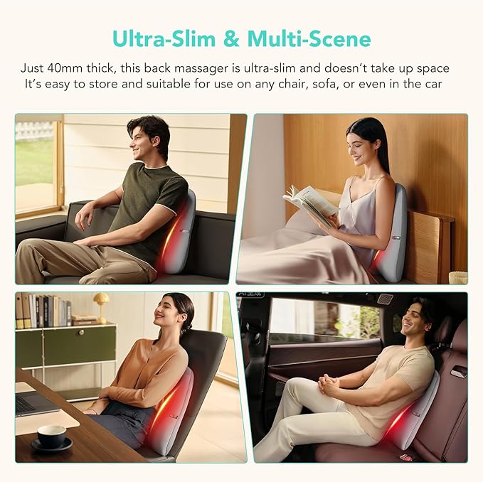 SKG Cordless Full Back Massager for Pain Relief Deep Tissue Up and Down 4D Shiatsu Back Massager with Heat Gifts for Men and Women Dad Mom Grandpa